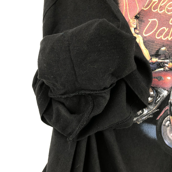 Harley-Davidson Pin-up Girl Motorcycle Bike T-shirt, Men's XXL cotton black type Vintage Second Hand