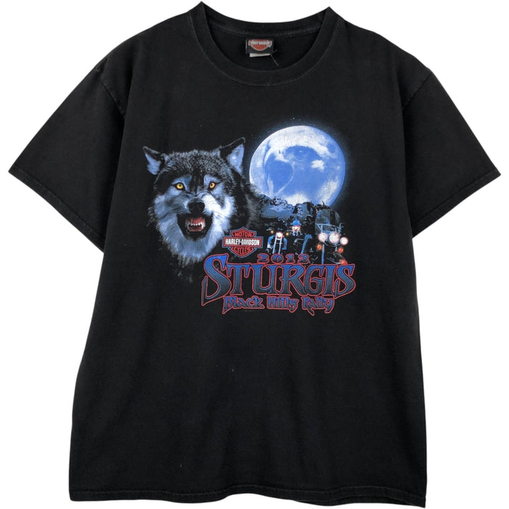 2000'S Harley-Davidson Animal Pattern Motorcycle T-Shirt, Men's Size Large cotton black type Vintage Second Hand