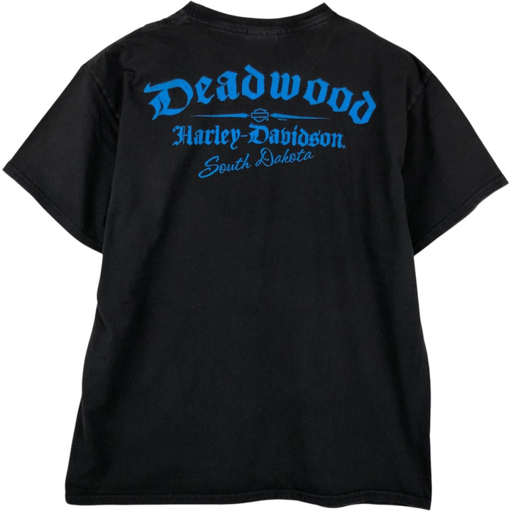 2000'S Harley-Davidson Animal Pattern Motorcycle T-Shirt, Men's Size Large cotton black type Vintage Second Hand