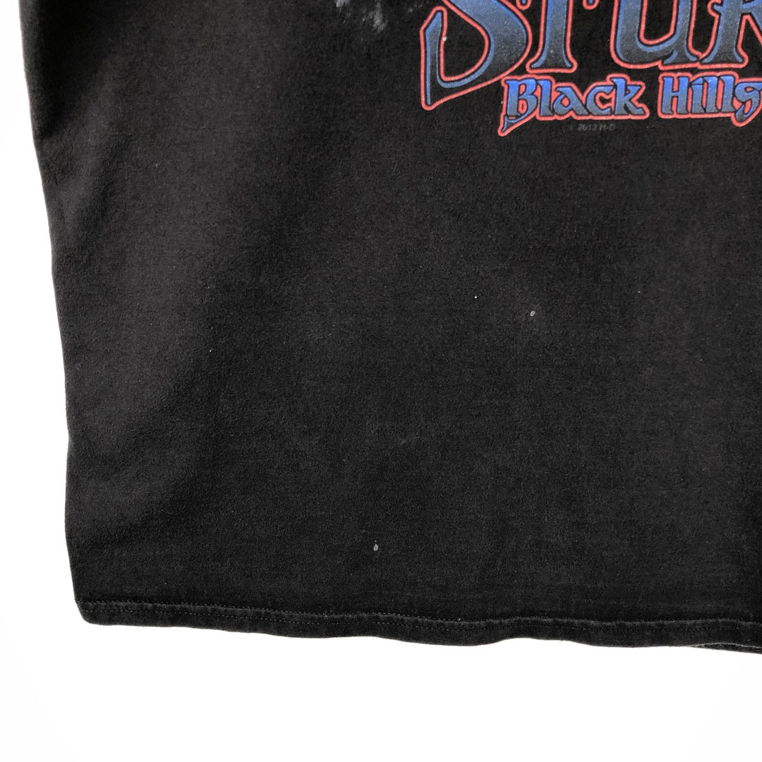 2000'S Harley-Davidson Animal Pattern Motorcycle T-Shirt, Men's Size Large cotton black type Vintage Second Hand