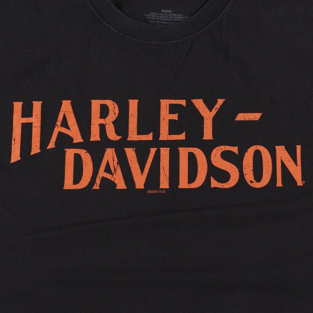 Harley-Davidson Snake Pattern Python Motorcycle T-Shirt, Men's Size M (approx.) cotton black type Vintage Second Hand