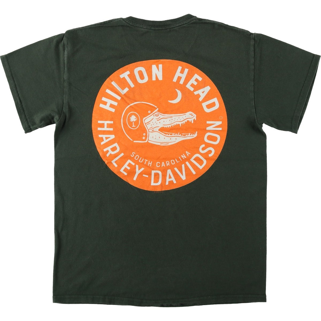 Harley-Davidson Motorcycle Bike T-shirt, Men's Medium unclear dark green Vintage Second Hand