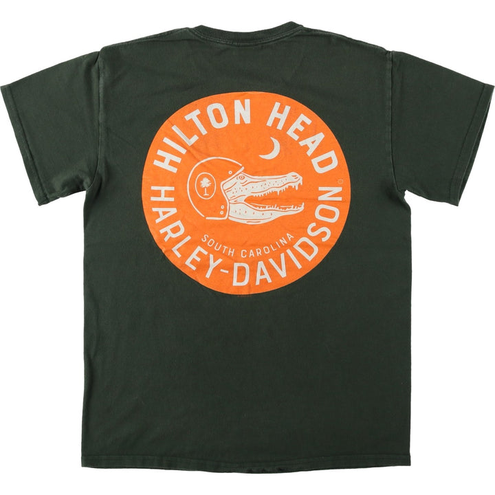 Harley-Davidson Motorcycle Bike T-shirt, Men's Medium unclear dark green Vintage Second Hand