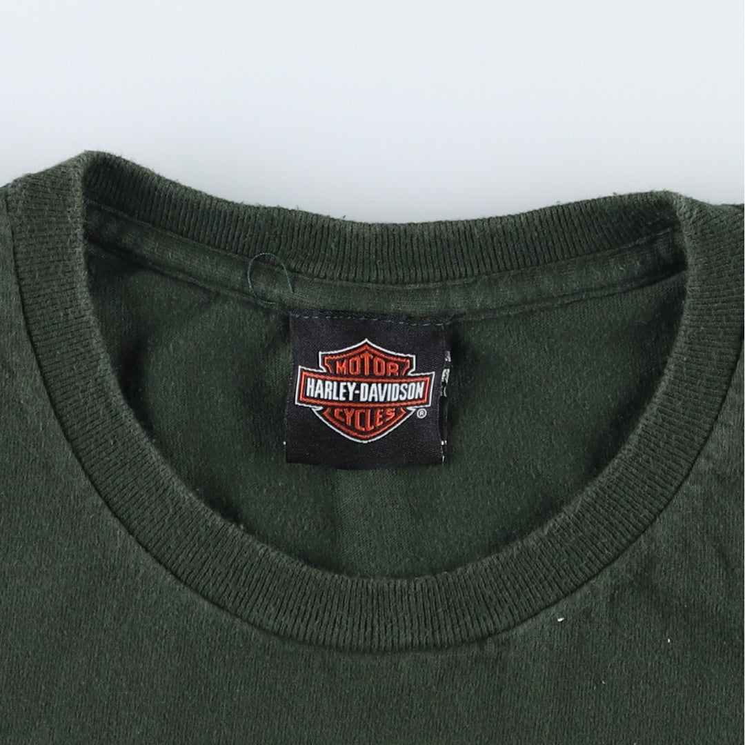 Harley-Davidson Motorcycle Bike T-shirt, Men's Medium unclear dark green Vintage Second Hand