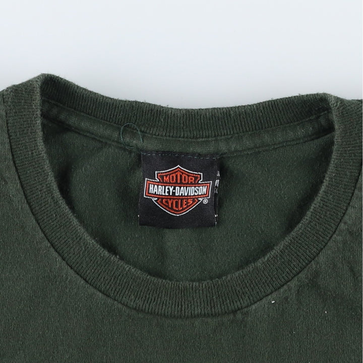 Harley-Davidson Motorcycle Bike T-shirt, Men's Medium unclear dark green Vintage Second Hand