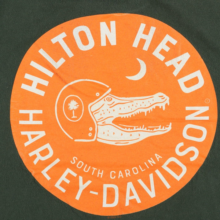Harley-Davidson Motorcycle Bike T-shirt, Men's Medium unclear dark green Vintage Second Hand