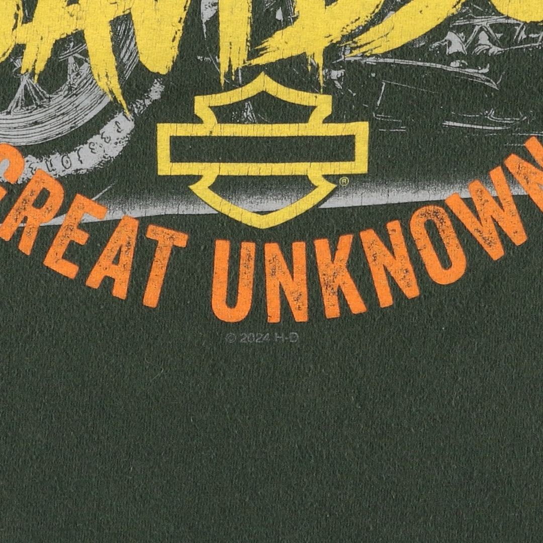 Harley-Davidson Motorcycle Bike T-shirt, Men's Medium unclear dark green Vintage Second Hand