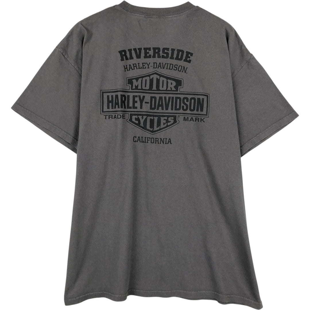 Alstyle Harley-Davidson Eagle Pattern Motorcycle T-Shirt (Men's XL equivalent) cotton Charcoal Vintage Second Hand