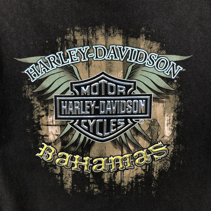 Harley-Davidson Skull Pattern Motorcycle Bike T-shirt Men's L size cotton black type Vintage Second Hand