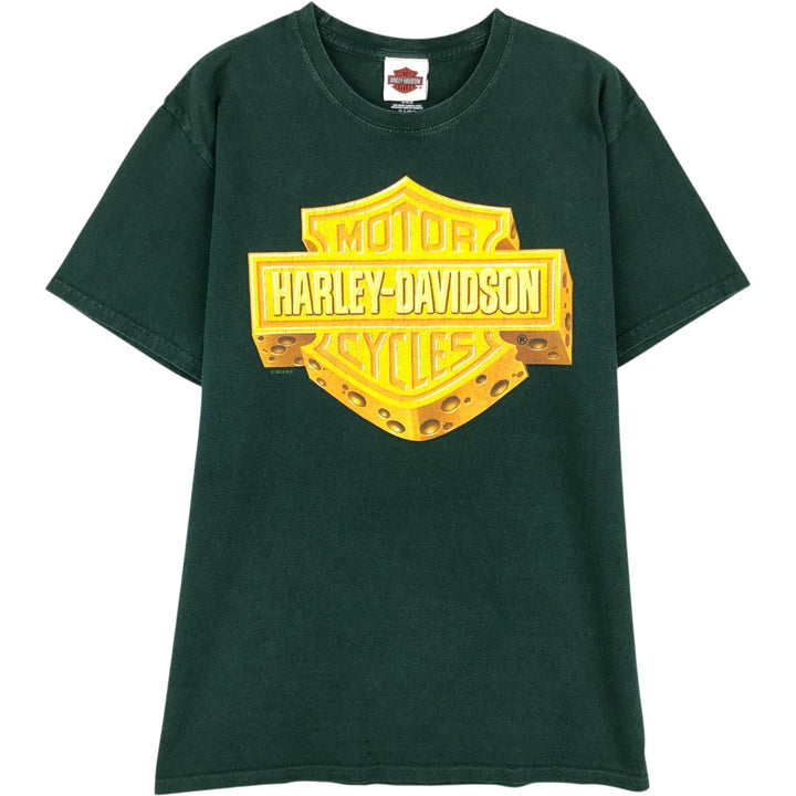 Hanes TAGLESS Harley-Davidson Motorcycle T-Shirt, Men's Size M (approx.) cotton green type Vintage Second Hand
