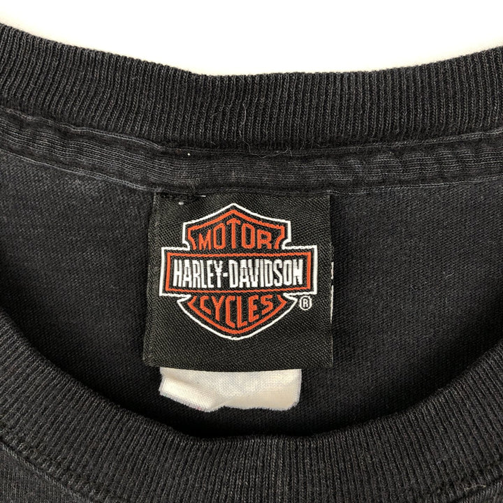 Harley-Davidson Pin-Up Girl Fire Pattern Motorcycle T-Shirt (Men's Size M) unclear black type Vintage Second Hand