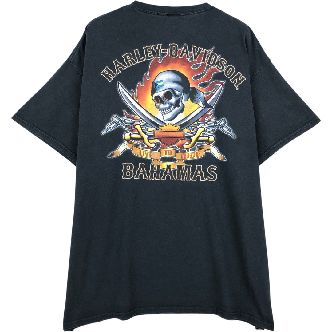 Harley-Davidson Skull Pattern Motorcycle Bike T-shirt Men's XL cotton black type Vintage Second Hand