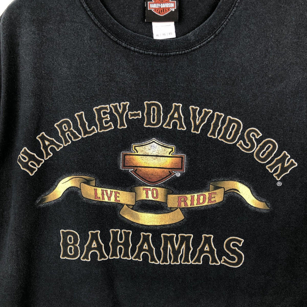 Harley-Davidson Skull Pattern Motorcycle Bike T-shirt Men's XL cotton black type Vintage Second Hand