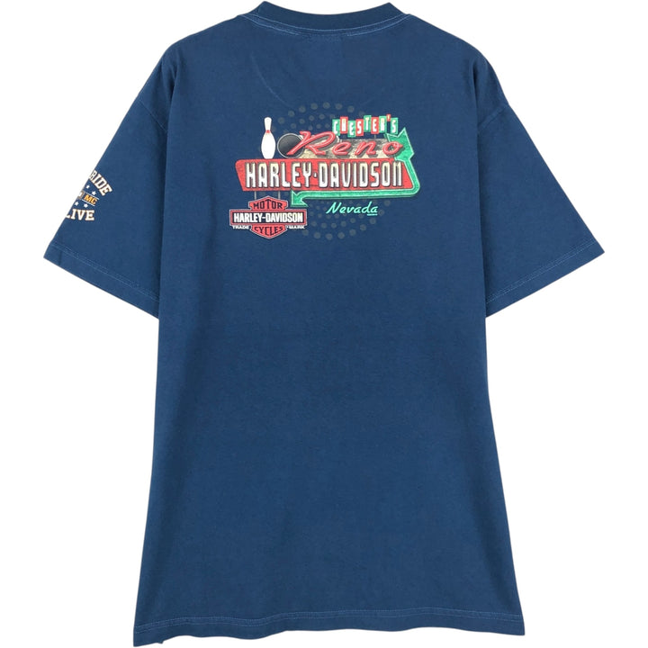 Harley-Davidson Motorcycle Bike T-shirt, Men's XL size unclear blue type Vintage Second Hand