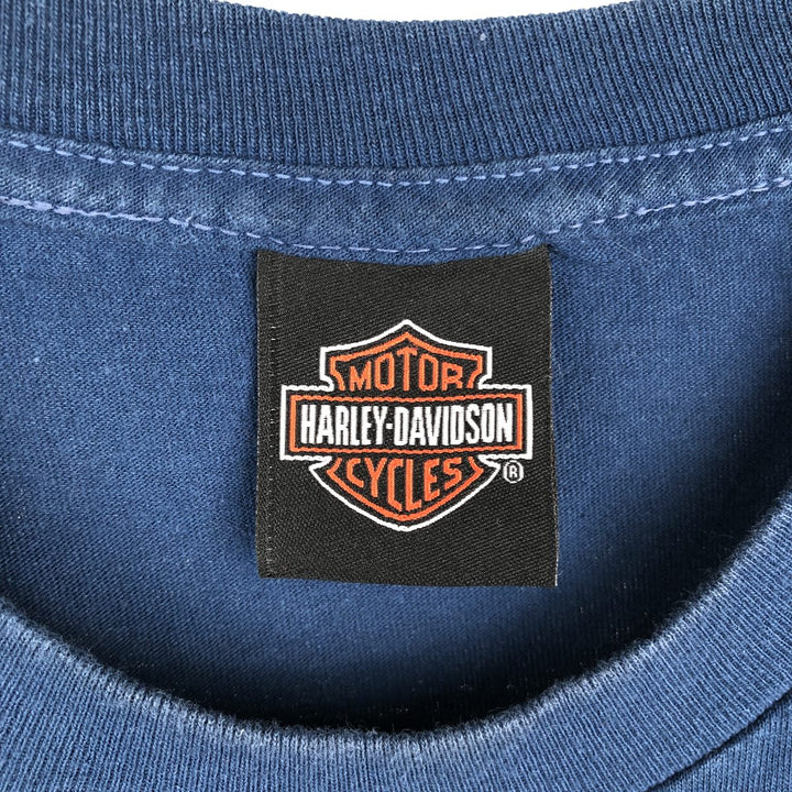Harley-Davidson Motorcycle Bike T-shirt, Men's XL size unclear blue type Vintage Second Hand