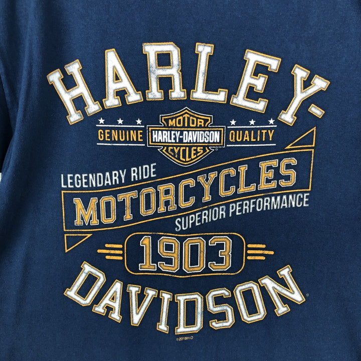 Harley-Davidson Motorcycle Bike T-shirt, Men's XL size unclear blue type Vintage Second Hand