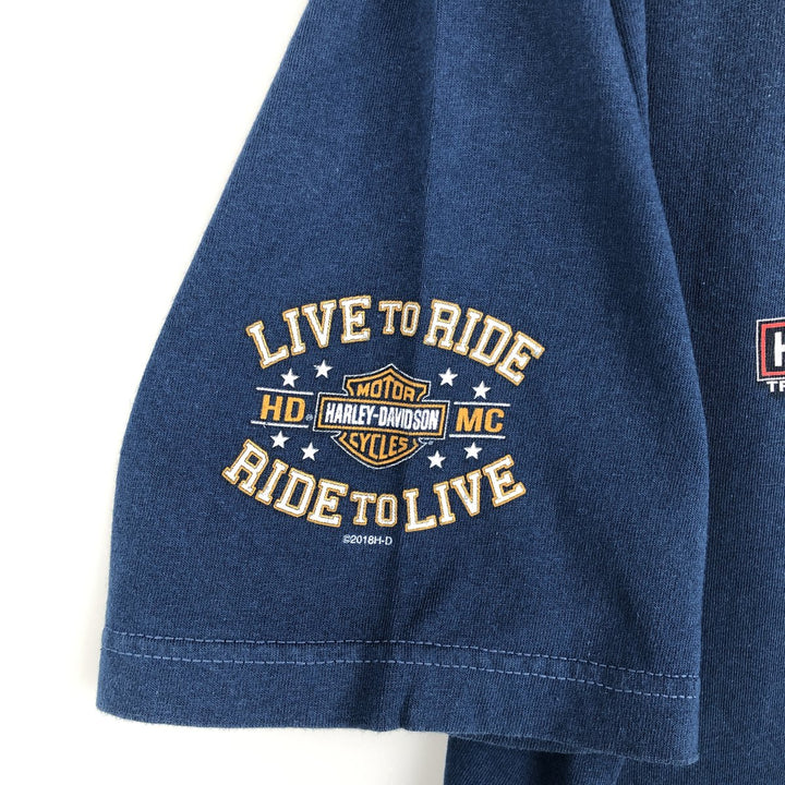 Harley-Davidson Motorcycle Bike T-shirt, Men's XL size unclear blue type Vintage Second Hand