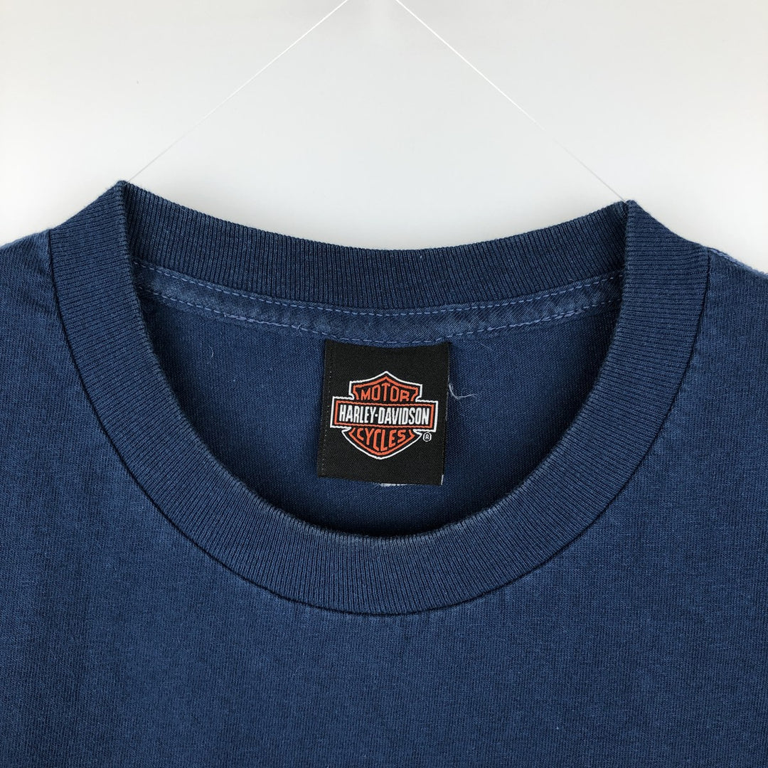 Harley-Davidson Motorcycle Bike T-shirt, Men's XL size unclear blue type Vintage Second Hand