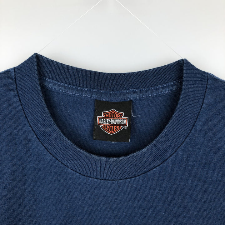 Harley-Davidson Motorcycle Bike T-shirt, Men's XL size unclear blue type Vintage Second Hand