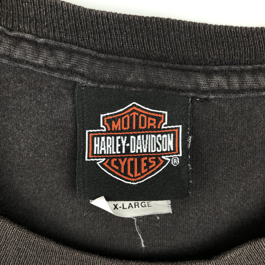 Harley-Davidson Motorcycle Bike T-shirt, Men's XL size cotton brown type Vintage Second Hand