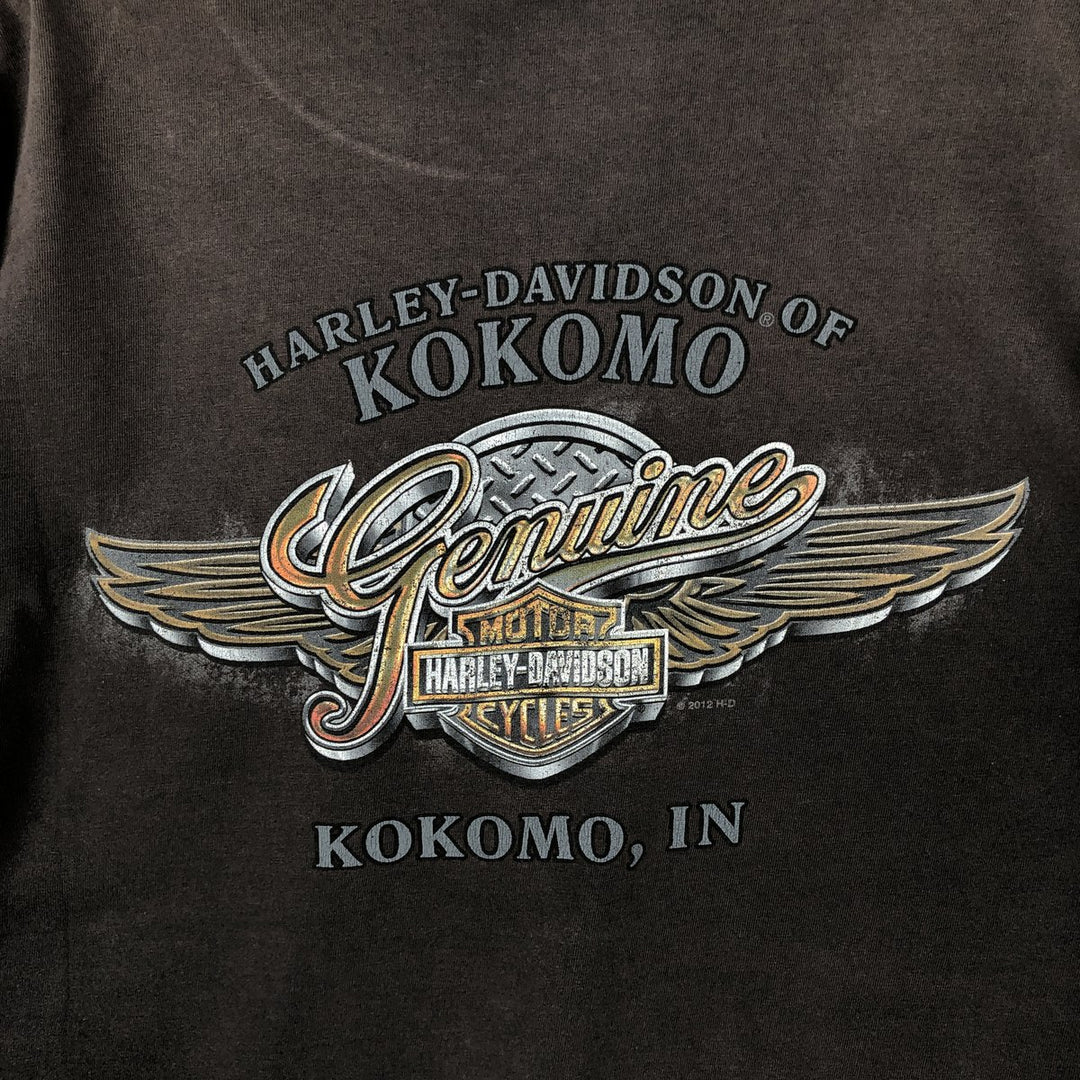 Harley-Davidson Motorcycle Bike T-shirt, Men's XL size cotton brown type Vintage Second Hand