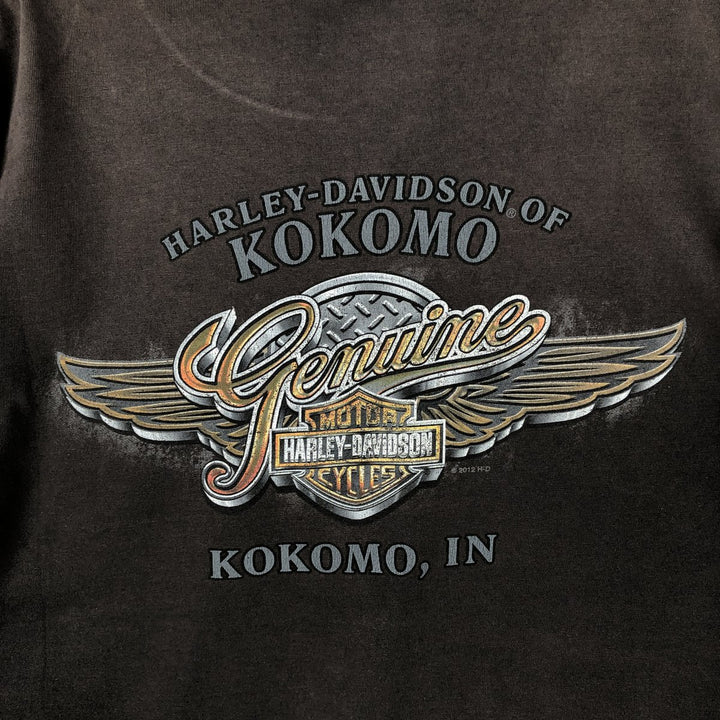 Harley-Davidson Motorcycle Bike T-shirt, Men's XL size cotton brown type Vintage Second Hand