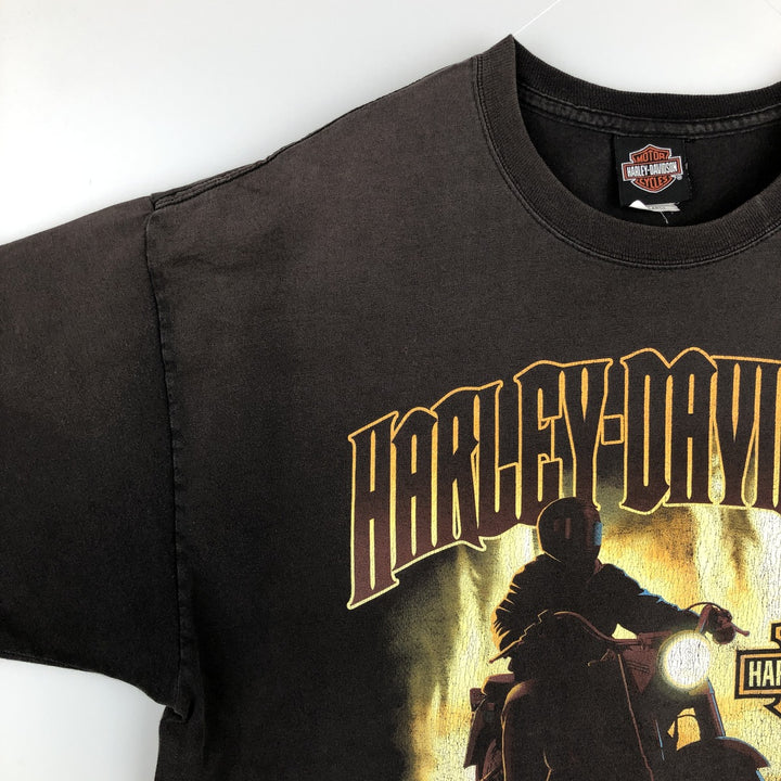 Harley-Davidson Motorcycle Bike T-shirt, Men's XL size cotton brown type Vintage Second Hand