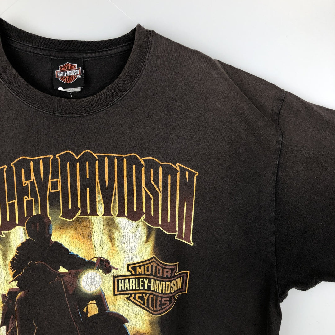 Harley-Davidson Motorcycle Bike T-shirt, Men's XL size cotton brown type Vintage Second Hand