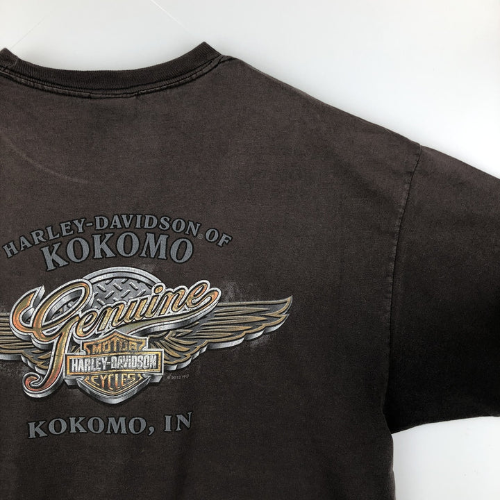 Harley-Davidson Motorcycle Bike T-shirt, Men's XL size cotton brown type Vintage Second Hand