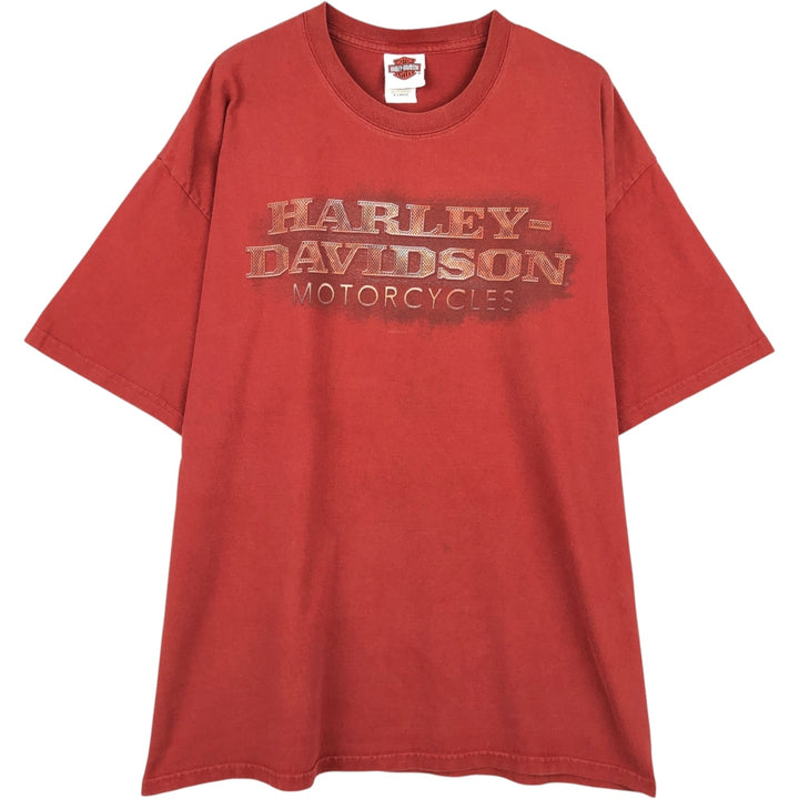 Harley-Davidson Motorcycle Bike T-shirt, Men's XL size cotton red type reddish brown Vintage Second Hand