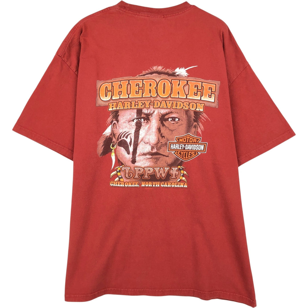Harley-Davidson Motorcycle Bike T-shirt, Men's XL size cotton red type reddish brown Vintage Second Hand