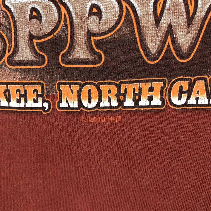 Harley-Davidson Motorcycle Bike T-shirt, Men's XL size cotton red type reddish brown Vintage Second Hand