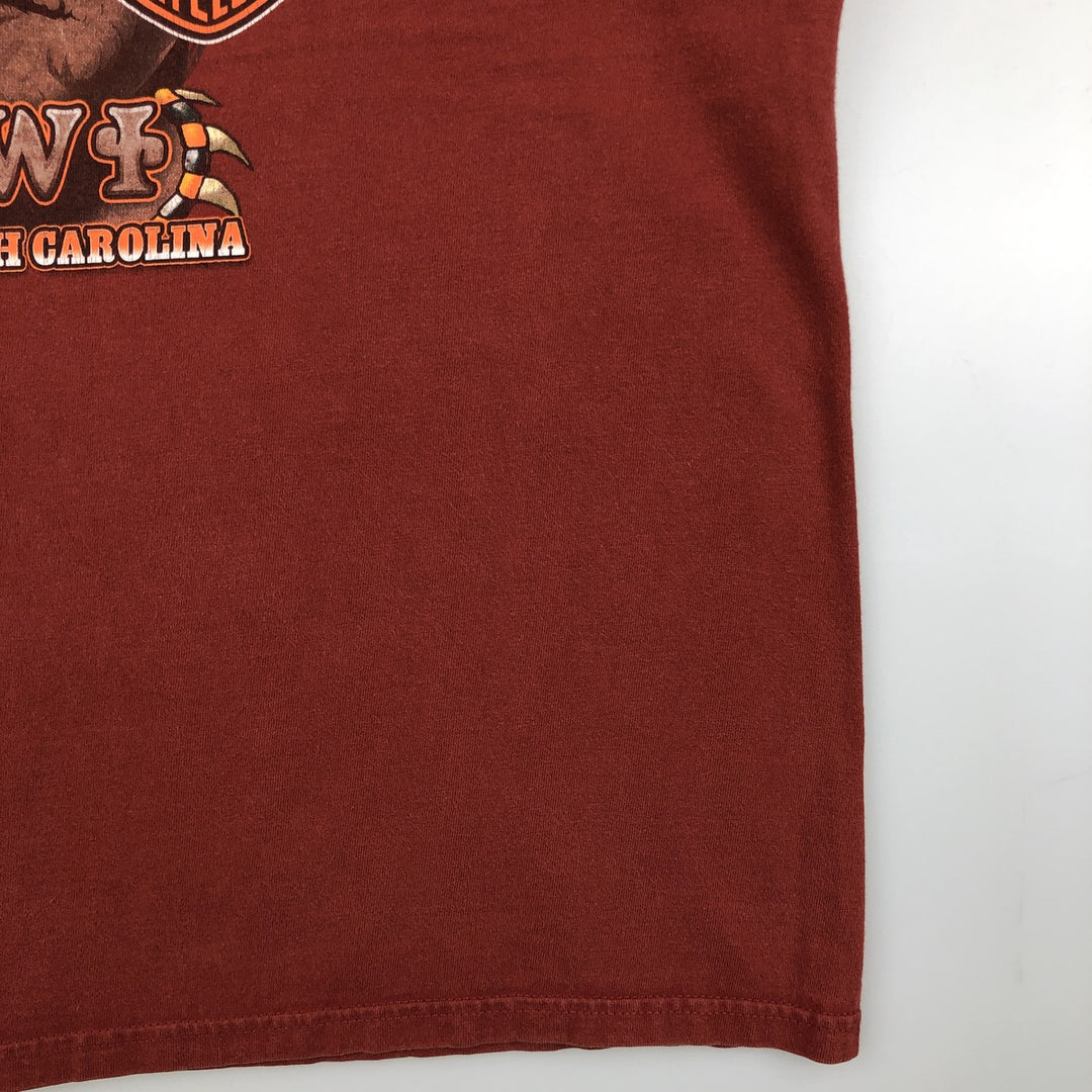 Harley-Davidson Motorcycle Bike T-shirt, Men's XL size cotton red type reddish brown Vintage Second Hand