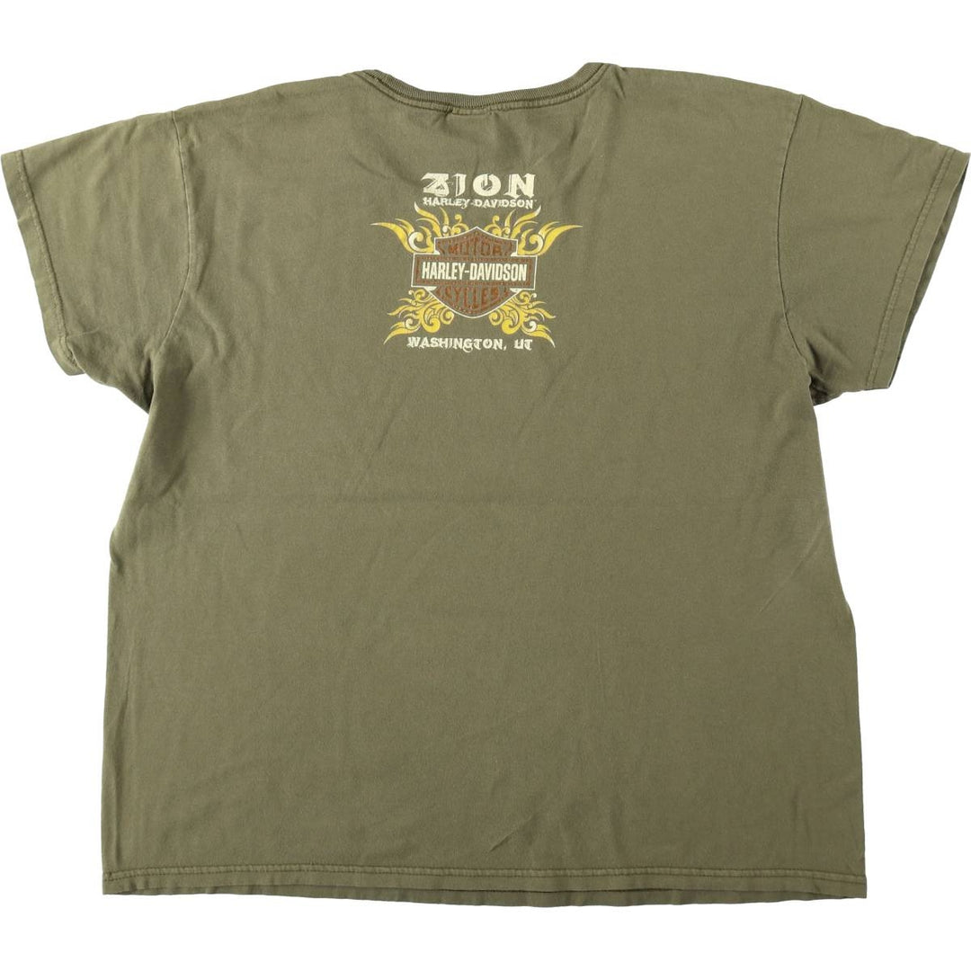 Harley-Davidson Pin-up Girl Motorcycle Bike T-shirt, Men's XL unclear Khaki type Vintage Second Hand