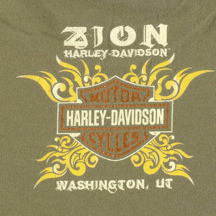 Harley-Davidson Pin-up Girl Motorcycle Bike T-shirt, Men's XL unclear Khaki type Vintage Second Hand
