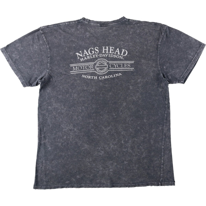 Harley-Davidson Skull Pattern Motorcycle Bike T-shirt Men's XL cotton Charcoal Vintage Second Hand