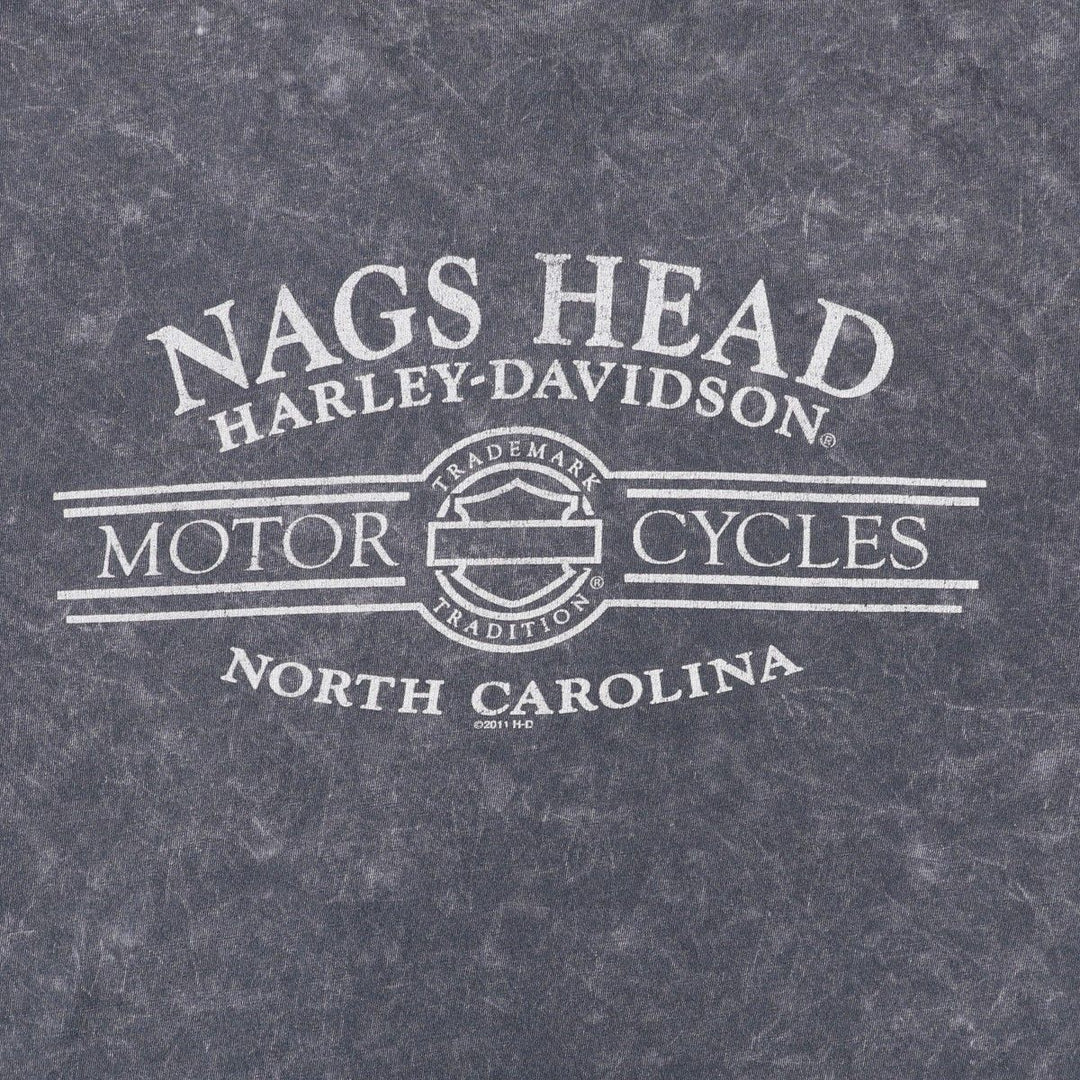 Harley-Davidson Skull Pattern Motorcycle Bike T-shirt Men's XL cotton Charcoal Vintage Second Hand