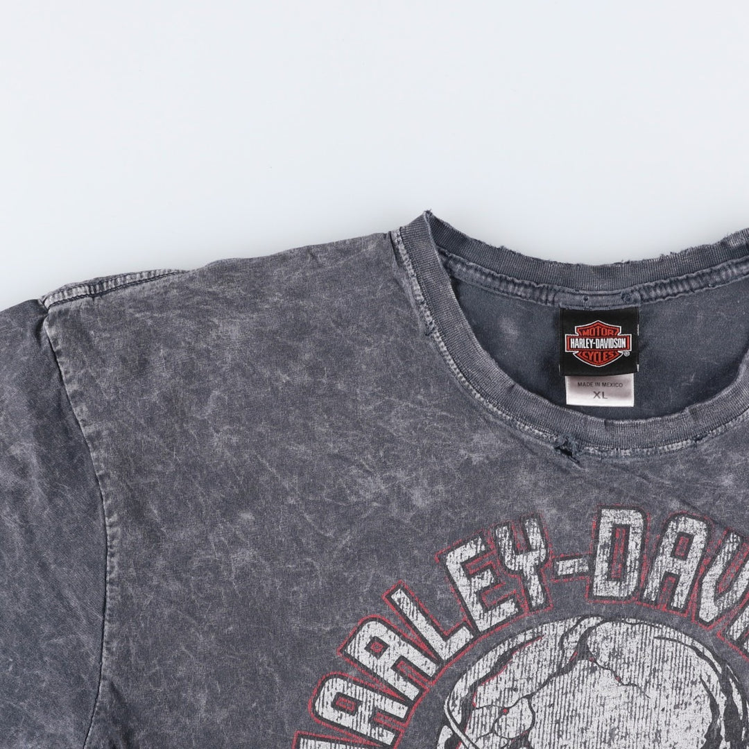 Harley-Davidson Skull Pattern Motorcycle Bike T-shirt Men's XL cotton Charcoal Vintage Second Hand