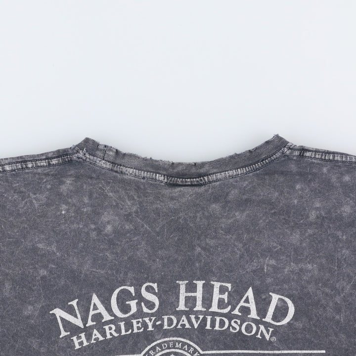 Harley-Davidson Skull Pattern Motorcycle Bike T-shirt Men's XL cotton Charcoal Vintage Second Hand