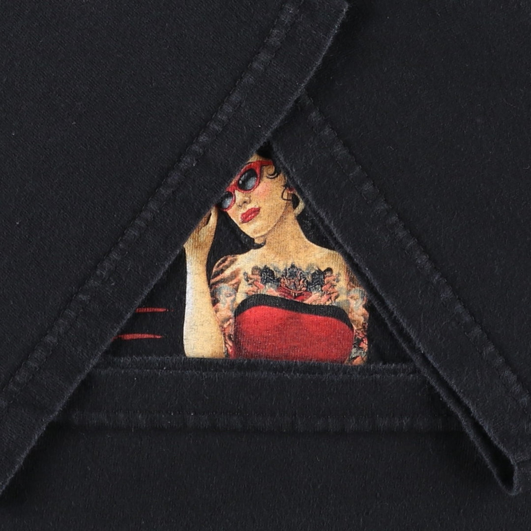 Harley-Davidson Pin-up Girl Motorcycle Bike T-shirt, Men's XL cotton black type Vintage Second Hand