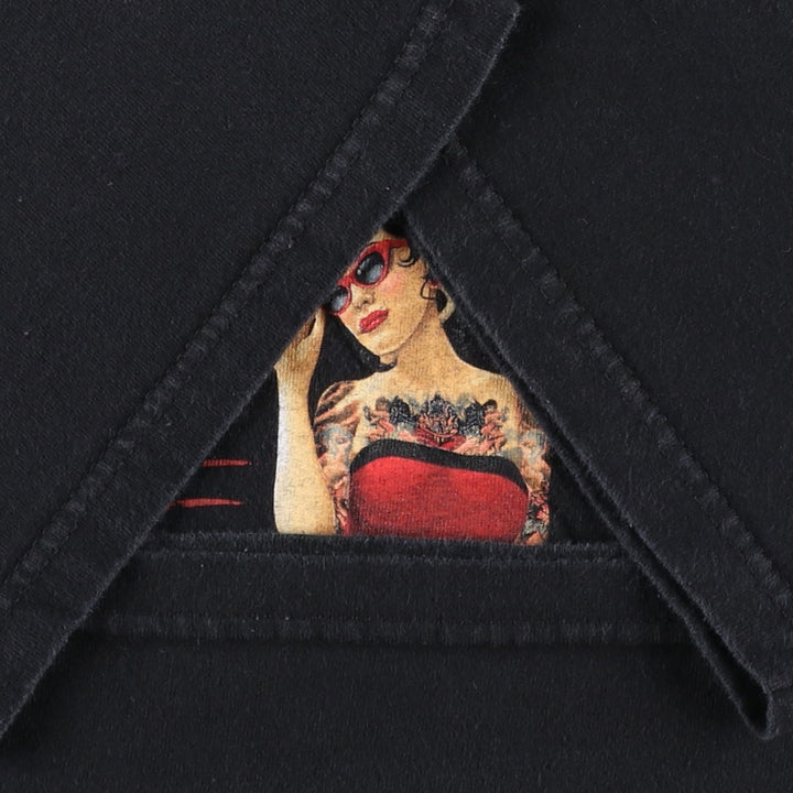 Harley-Davidson Pin-up Girl Motorcycle Bike T-shirt, Men's XL cotton black type Vintage Second Hand