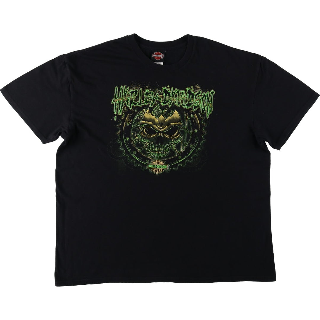 Harley-Davidson Skull Pattern Motorcycle Bike T-shirt Men's XXL cotton black type Vintage Second Hand