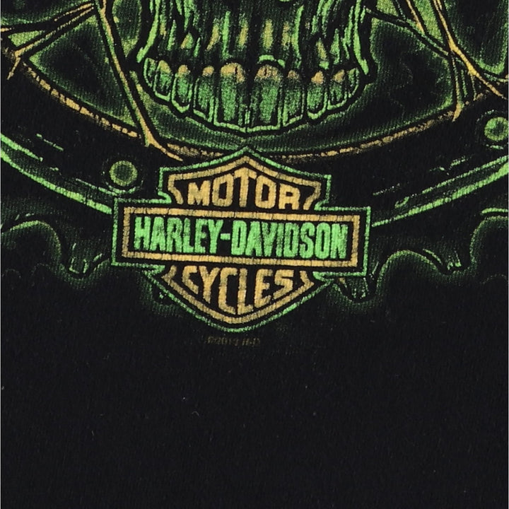 Harley-Davidson Skull Pattern Motorcycle Bike T-shirt Men's XXL cotton black type Vintage Second Hand