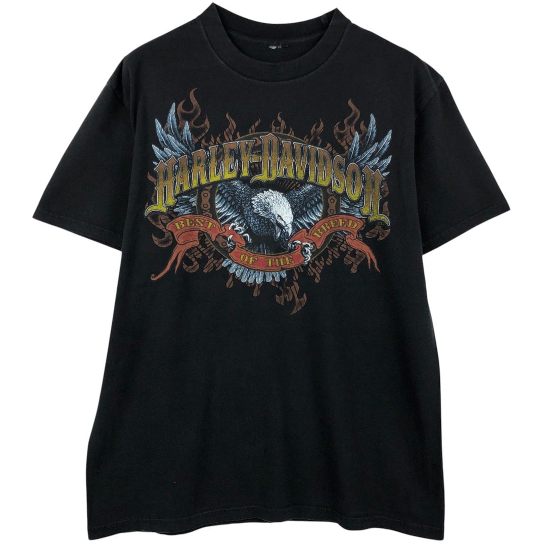 Harley-Davidson Eagle Pattern Motorcycle Bike T-shirt Men's XL unclear black type Vintage Second Hand