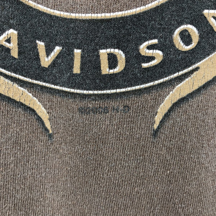 00'S Harley-Davidson Eagle Pattern Motorcycle Bike T-shirt Made in USA Men's XL cotton chocolate Vintage Second Hand