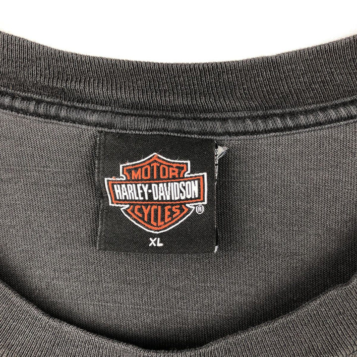00'S Harley-Davidson Skull Pattern Motorcycle Bike T-shirt Made in USA Men's XL cotton black type Vintage Second Hand
