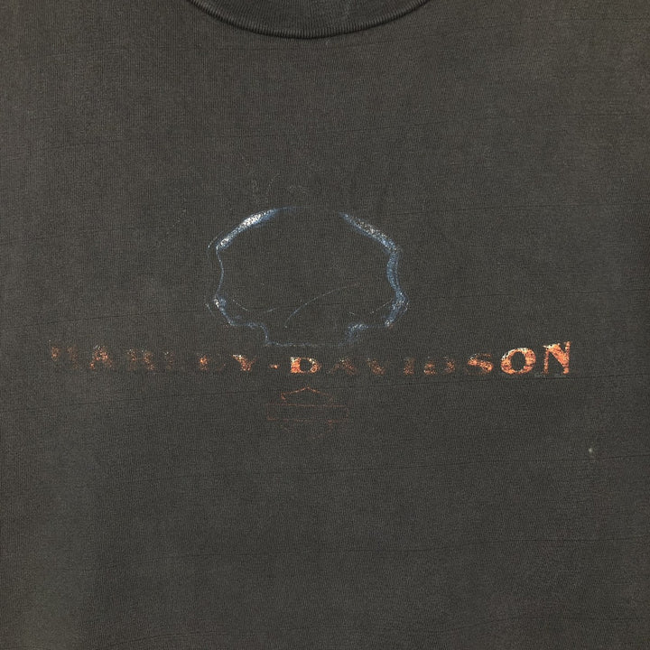 00'S Harley-Davidson Skull Pattern Motorcycle Bike T-shirt Made in USA Men's XL cotton black type Vintage Second Hand
