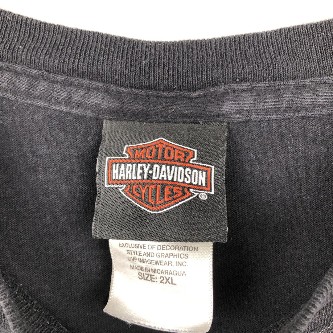 Harley-Davidson Skull Pattern Motorcycle Bike T-shirt Men's XXL cotton black type Vintage Second Hand