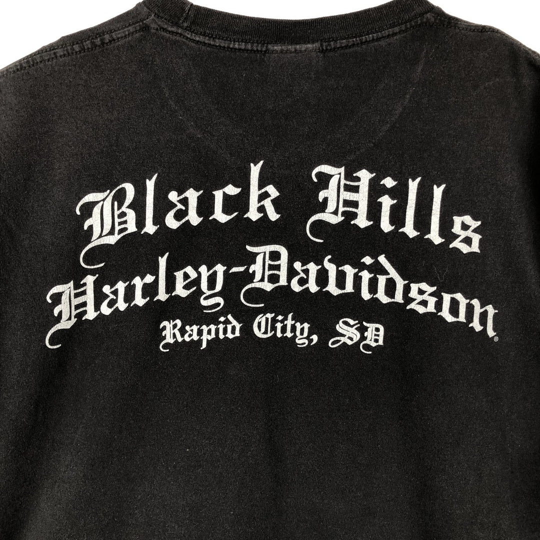 Harley-Davidson Skull Pattern Motorcycle Bike T-shirt Men's XXL cotton black type Vintage Second Hand