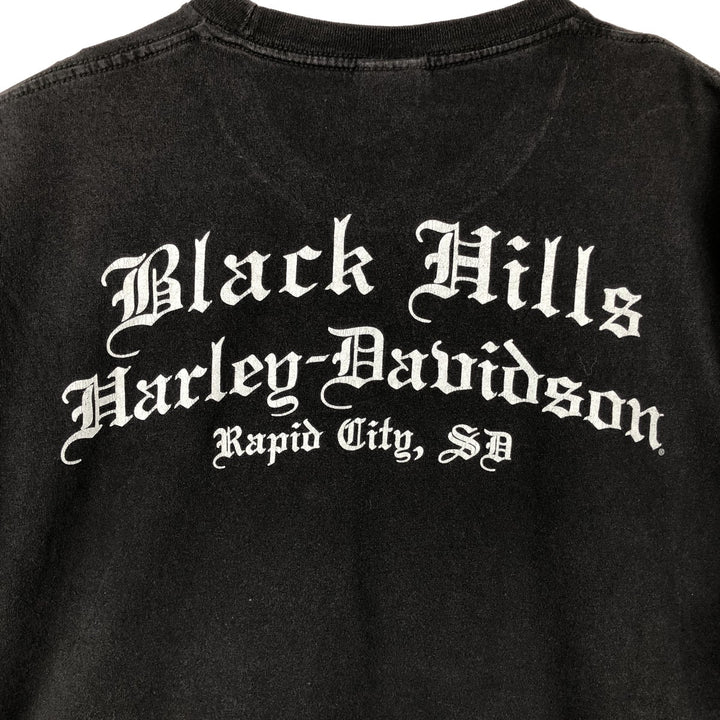Harley-Davidson Skull Pattern Motorcycle Bike T-shirt Men's XXL cotton black type Vintage Second Hand